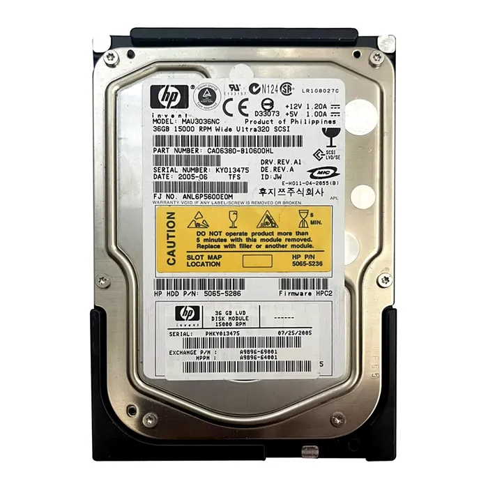 Buy HP A9896-64001 | 36.4GB 15000RPM Ultra320 SCSI Hot Swappable LVD 80-Pin 3.5-Inch Hard Drive Refurbished - $324.80 HP A9896-64001 | 36.4GB 15000RPM Ultra320 SCSI Hot Swappable LVD 80-Pin 3.5-Inch Hard Drive Refurbished - Hewlett-Packard (ou HP en abrégé) refurbished available on Gotodirect