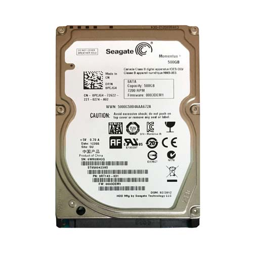 Seagate 9RT143-031 | Momentus 500GB 7200RPM SATA 3Gb/s 16MB Cache (CE) 2.5-Inch Hard Drive Refurbished - Seagate refurbished available on Gotodirect