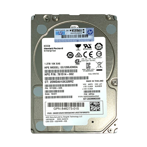 HP 846273-015 | 3Par 1.2TB 10000RPM SAS 12Gb/s 2.5-Inch Hard Drive Refurbished - Hewlett-Packard (ou HP en abrégé) refurbished available on Gotodirect