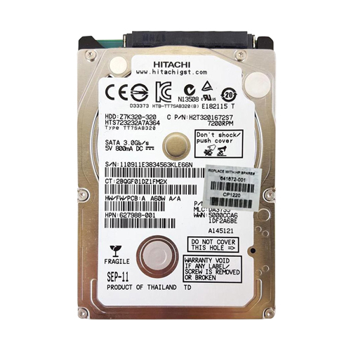 Buy HP 641672-001 | 320GB 7200RPM SATA 3Gb/s 2.5-inch Hard Drive Refurbished - $150.63 HP 641672-001 | 320GB 7200RPM SATA 3Gb/s 2.5-inch Hard Drive Refurbished - Hewlett-Packard (ou HP en abrégé) refurbished available on Gotodirect