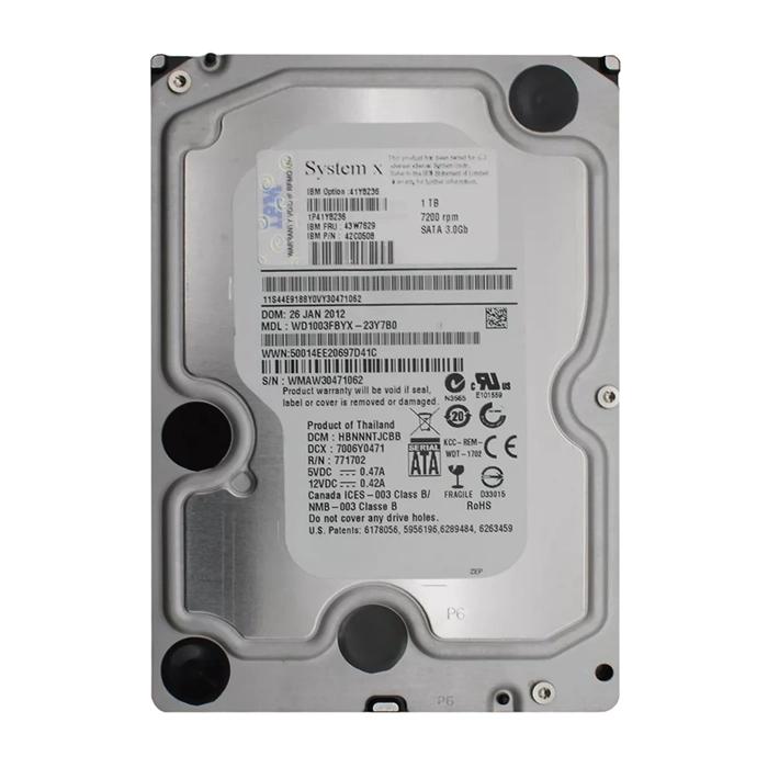 IBM 43W7629 | 1TB 7200RPM SATA 3Gb/s Hot Swappable 32MB Cache 3.5-Inch Hard Drive Refurbished -  refurbished available on Gotodirect
