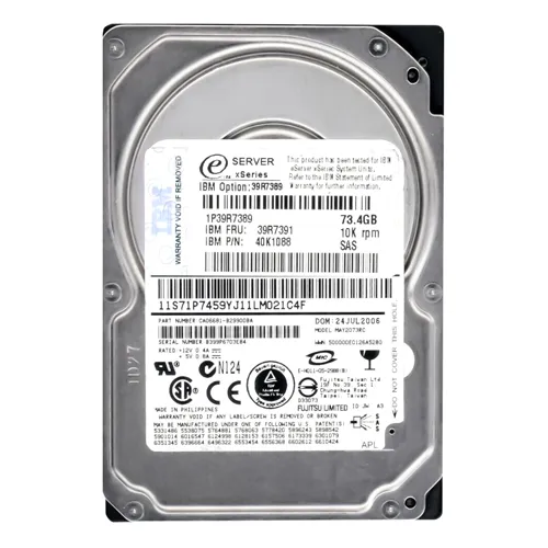 IBM 39R7391 | 73GB 10000RPM SAS 3Gb/s Hot Swappable 2.5-Inch Hard Drive Refurbished -  refurbished available on Gotodirect