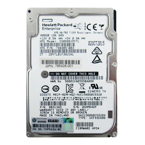 HP 765426-001 | 600GB 15000RPM SAS 12Gb/s 128MB Cache Hot-Swappable SFF 2.5-inch Enterprise Hard Drive Refurbished - Hewlett-Packard (ou HP en abrégé) refurbished available on Gotodirect