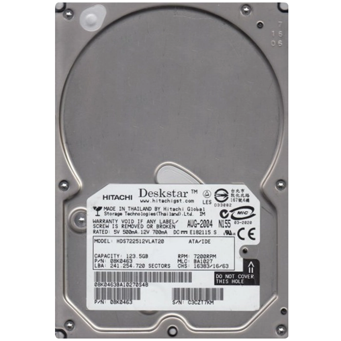 Hitachi HDS722512VLAT20 | Deskstar 120GB 7200RPM IDE Ultra ATA/100 (ATA-6) 2MB Cache 3.5-inch Hard Drive Refurbished -  refurbished available on Gotodirect