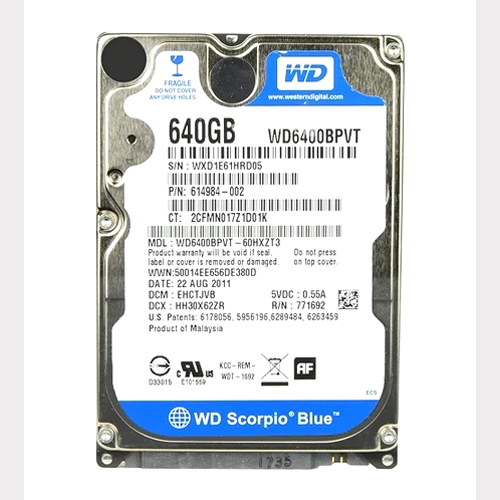 HP 614984-002 | 640GB 5400RPM SATA 3Gb/s 8MB Cache 2.5-Inch Hard Drive Refurbished - Hewlett-Packard (ou HP en abrégé) refurbished available on Gotodirect
