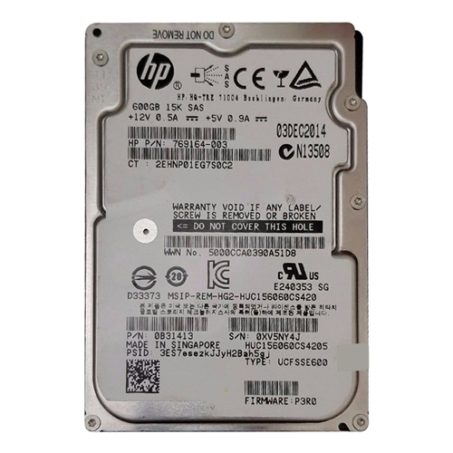 HP 769164-003 | 600GB 15000RPM SAS 12Gb/s 64MB Cache SFF 2.5-inch Hard Drive for 3PAR StorageServe Refurbished - Hewlett-Packard (ou HP en abrégé) refurbished available on Gotodirect