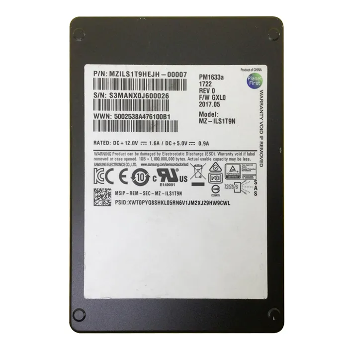 Samsung MZ-ILS1T9N | Enterprise PM1633a Series 1.92TB Triple-Level-Cell SAS 12Gb/s Read-Intensive 2.5-Inch Solid State Drive Refurbished - Samsung refurbished available on Gotodirect