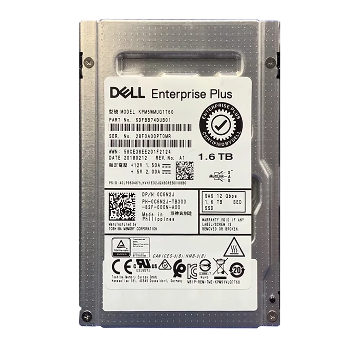 Dell C6N2J | 1.6TB SAS 12Gb/s SED enterprise plus Solid State Drive Refurbished - Dell refurbished available on Gotodirect
