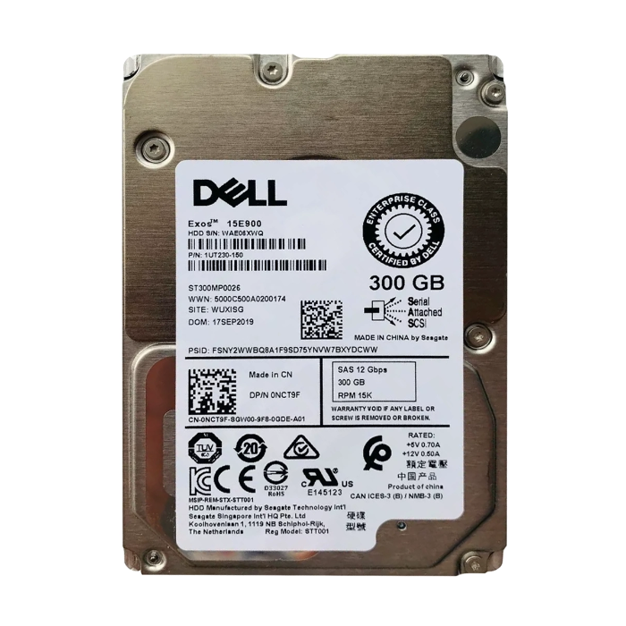 Dell NCT9F | 300GB 15000RPM SAS 12Gb/s Hot-Pluggable (512n) 2.5-Inch Hard Drive for PowerEdge Servers Refurbished - Dell refurbished available on Gotodirect