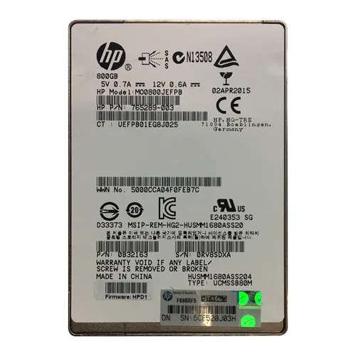 HP MO0800JEFPB | MSA 800GB Multi-Level-Cell SAS 12Gb/s Mainstream Endurance 2.5-Inch Enterprise Solid State Drive for ProLiant Servers Refurbished - Hewlett-Packard (ou HP en abrégé) refurbished available on Gotodirect