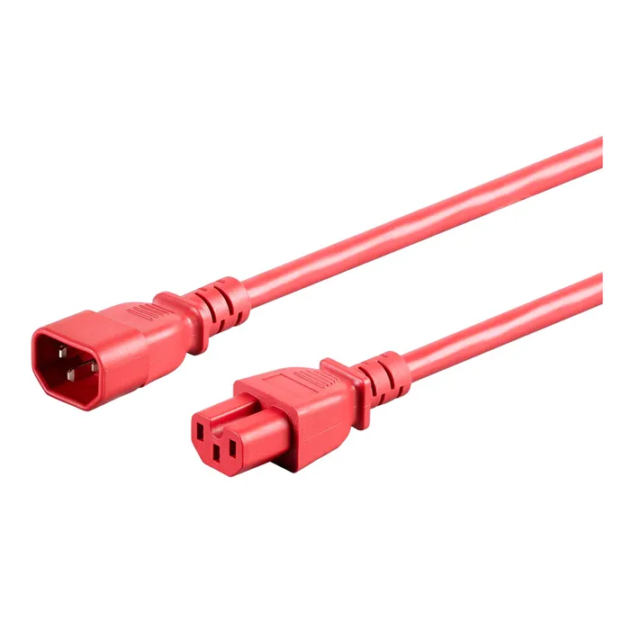 Monoprice 33652 | Heavy Duty Power Cable IEC 60320 C14 to IEC 60320 C15 14AWG 15A/1875W SJT 125V Red 3ft Refurbished -  refurbished available on Gotodirect