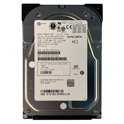 Fujitsu CA06778-B10300DL | 73.5GB 15000RPM SAS 3Gb/s Hot-Swappable 16MB Cache 3.5-Inch Hard Drive Refurbished - Fujitsu refurbished available on Gotodirect