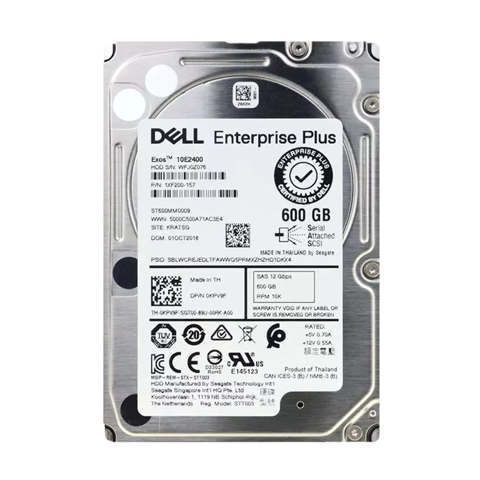 Dell KPV9F | 600GB 10000RPM SAS 12Gb/s Hot-Pluggable 2.5-Inch Hard Drive for Compellent Storage Array Refurbished - Dell refurbished available on Gotodirect