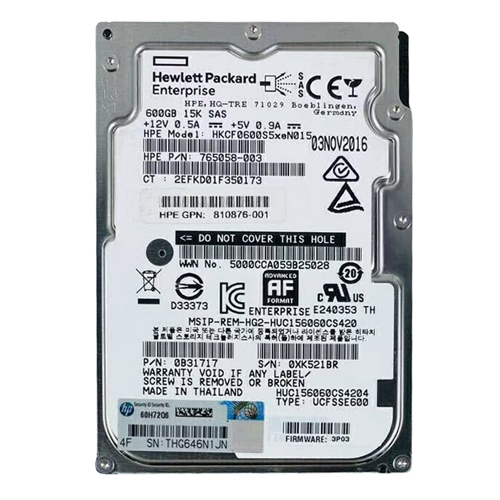 HP 810876-001 | 3PAR StoreServ 8000 600GB 1500RPM SAS 12Gb/s 2.5-Inch Hard Drive Refurbished - Hewlett-Packard (ou HP en abrégé) refurbished available on Gotodirect
