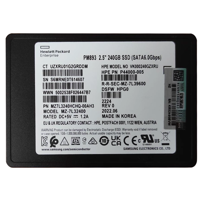 HP P44000-005 | 240GB SATA 6Gb/s Read Intensive 2.5-inch Solid State Drive Refurbished - Hewlett-Packard (ou HP en abrégé) refurbished available on Gotodirect