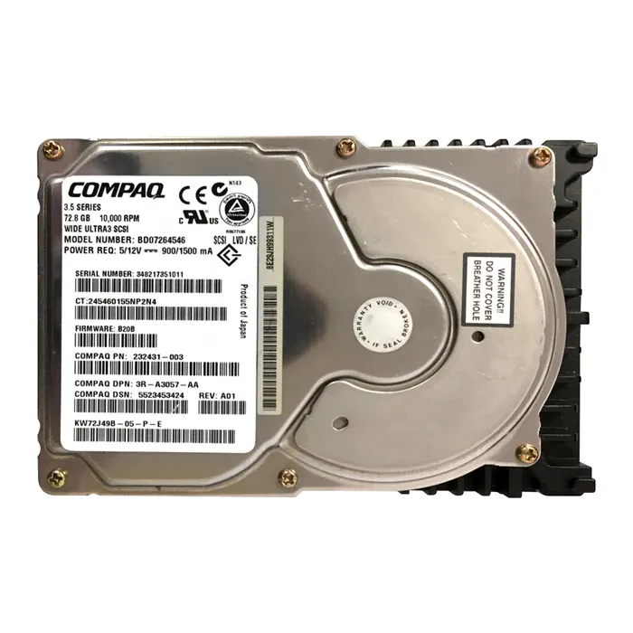 HP 232431-003 | 72.8GB 10000RPM Ultra160 SCSI Hot-Pluggable (LVD) 80-Pin 3.5-Inch Hard Drive for ProLiant Servers Refurbished - Hewlett-Packard (ou HP en abrégé) refurbished available on Gotodirect