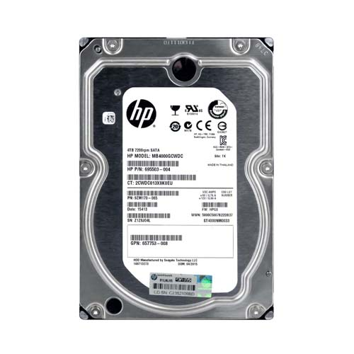 HP 695503-004 | 4TB 7200RPM SATA 6GB/s Hot-Pluggable 3.5-Inch LPc Hard Drive for ProLiant Gen8/Gen9/Gen10/Gen10+/Gen11 Servers Refurbished - Hewlett-Packard (ou HP en abrégé) refurbished available on Gotodirect