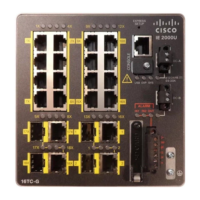Cisco IE-2000U-16TC-G-X | Industrial Ethernet IE 2000U Series IE-2000U-16TC 16 x FE Ports 10/100BAse-TX + 2 x GE Combo Ports + 2 x FE Combo Ports Layer 2 Managed Din Rail-Mountable Fast Ethernet Network Switch Refurbished - Cisco Systems Inc. refurbished available on Gotodirect