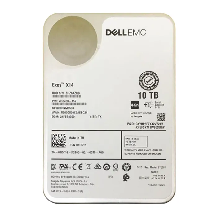 Dell 01DC16 | 10TB 7200RPM SAS 12Gb/s 3.5-Inch Nearline Hard Drive Refurbished - Dell refurbished available on Gotodirect