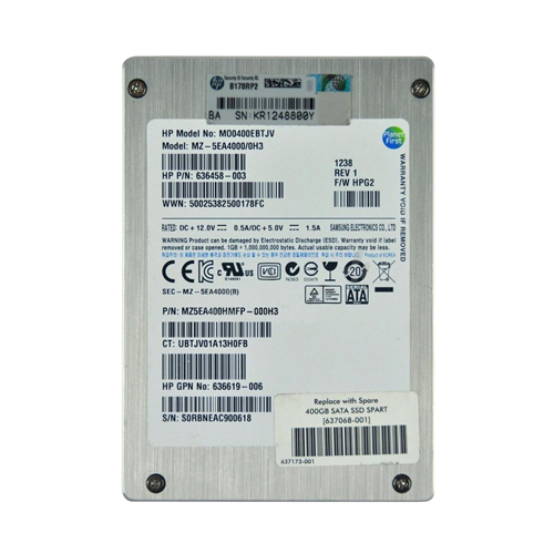 HP 637068-001 | 400GB Multi-Level Cell SAS 3Gb/s Mainstream 2.5-Inch Enterprise Solid State Drive for ProLiant Servers Refurbished - Hewlett-Packard (ou HP en abrégé) refurbished available on Gotodirect