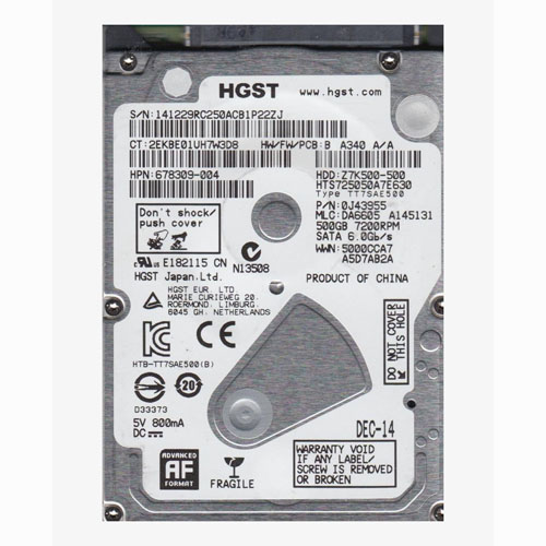 HP 678309-004 | 500GB 7200RPM SATA 6Gb/s 32MB Cache 2.5-inch Hard Drive Refurbished - Hewlett-Packard (ou HP en abrégé) refurbished available on Gotodirect