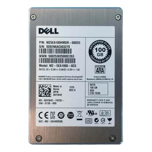 Dell 0DYW42 | 100GB Multi-Level Cell SATA 3Gb/s Hot-Pluggable 2.5-Inch Solid State Drive for PowerEdge Servers Refurbished - Dell refurbished available on Gotodirect