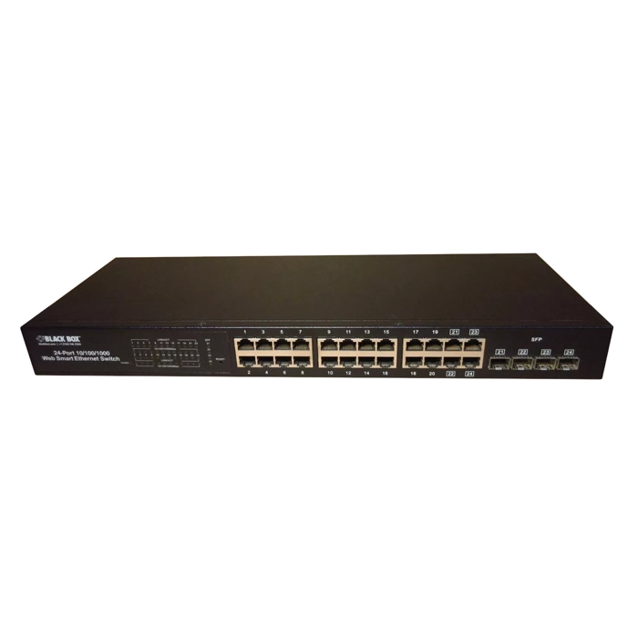 Black Box LGB2003A-R2 | 24-Ports Gigabit Ethernet Switch 4 x SFP (mini-GBIC) Shared 24 x 10/100/1000Base-T LAN Refurbished -  refurbished available on Gotodirect