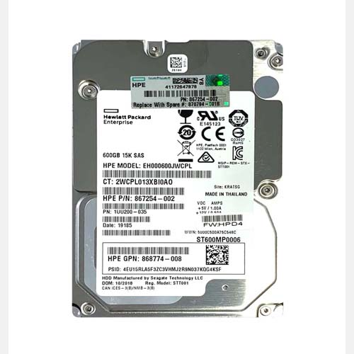 HP 870794-001 | 600GB 15000RPM SAS 12Gb/s Hot-Pluggable 512n 3.5-Inch Enterprise Digitally Signed Hard Drive for ProLiant Servers Refurbished - Hewlett-Packard (ou HP en abrégé) refurbished available on Gotodirect