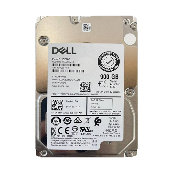 Dell XTH17 | 900GB 15000RPM SAS 12Gb/s Hot-Pluggable (512n) 2.5-Inch Hard Drive for PowerEdge Server & PowerVault Storage Array Refurbished - Dell refurbished available on Gotodirect