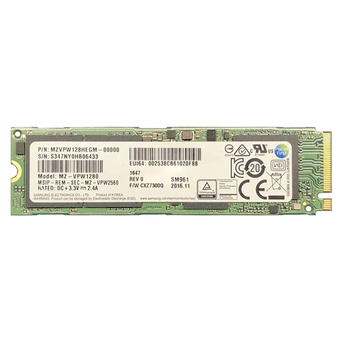 Samsung MZVPW128HEGM-00000 | SM961 Series 128GB M.2 2280 PCI Express NVMe 3.0x4 Multi-Level Cell Solid State Drive Refurbished - Samsung refurbished available on Gotodirect