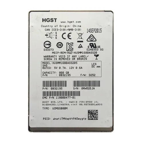 HGST HUSMM1680ASS205 | Ultrastar SSD1600MM Series 800GB Multi-Level Cell SAS 12Gb/s 512e Mainstream Endurance (TCG + FIPS) 2.5-inch Solid State Drive Refurbished - HGST (a subsidiary of Western Digital) refurbished available on Gotodirect