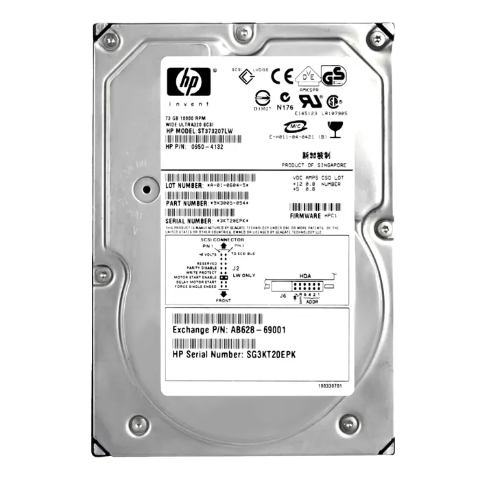HP 0950-4132 | 72.8GB 10000RPM Ultra-320 SCSI 68-Pin 3.5-Inch Hard Drive Refurbished - Hewlett-Packard (ou HP en abrégé) refurbished available on Gotodirect