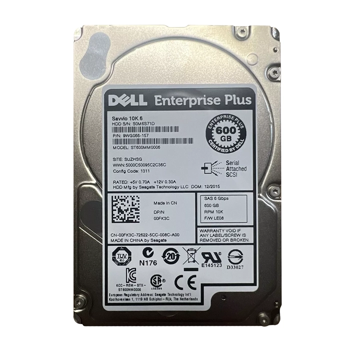 Dell 0FK3C | 600GB 10000RPM SAS 6Gb/s Hot-Pluggable 2.5-Inch Hard Drive for EqualLogic Storage Array Refurbished - Dell refurbished available on Gotodirect