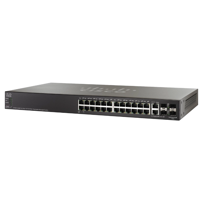 Cisco SF500-24MP-K9-NA | 500 Series SF500-24MP 24 x Ports PoE+ 10/100Base-TX + 4 x Ports SFP Layer 3 Managed Fast Ethernet Network Switch Refurbished - Cisco Systems Inc. refurbished available on Gotodirect