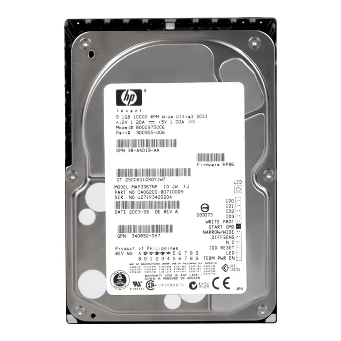 HP 300955-006 | 9.1GB 10000RPM Ultra-160 SCSI (LVD) 68-Pin 3.5-Inch Hard Drive Refurbished - Hewlett-Packard (ou HP en abrégé) refurbished available on Gotodirect