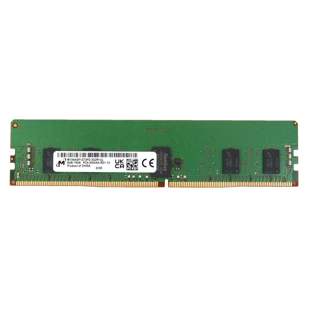 Micron MTA9ASF1G72PZ-3G2R1UL | 8GB DDR4-3200MHz PC4-25600 ECC Registered RDIMM CL22 1Rx8 1.2V 288-Pin Memory Module Refurbished -  refurbished available on Gotodirect