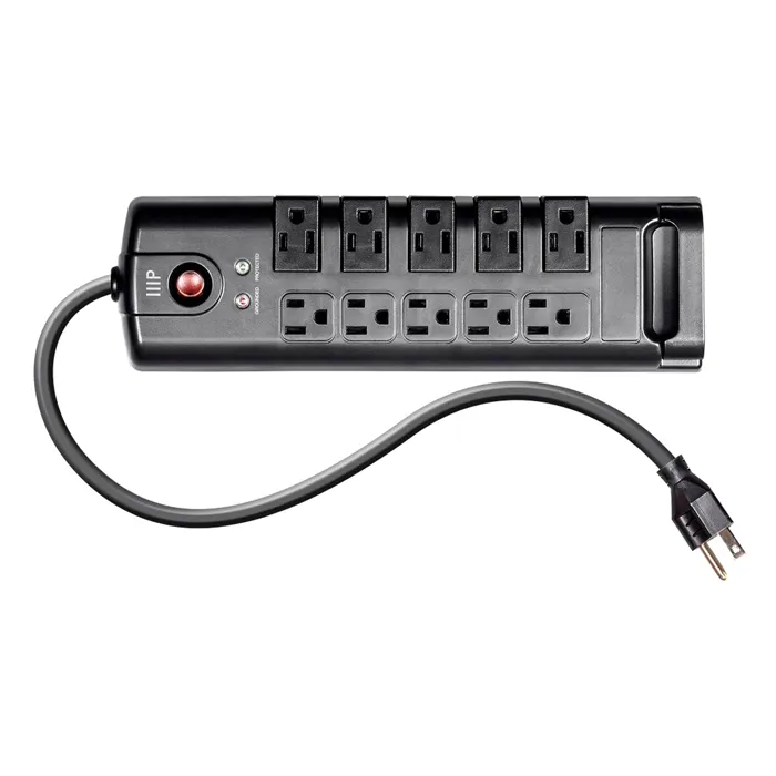 Monoprice 15875 | 10 Outlet Rotating Power Strip Surge Protector Block 2880 Joules Clamping Voltage 330V 8ft Cord Refurbished -  refurbished available on Gotodirect