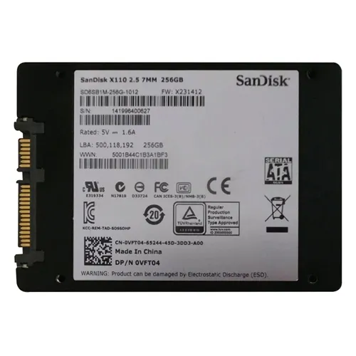 Dell 0VFT04 | 256GB Multi-Level Cell SATA 6Gb/s 2.5-Inch Solid State Drive Refurbished - Dell refurbished available on Gotodirect