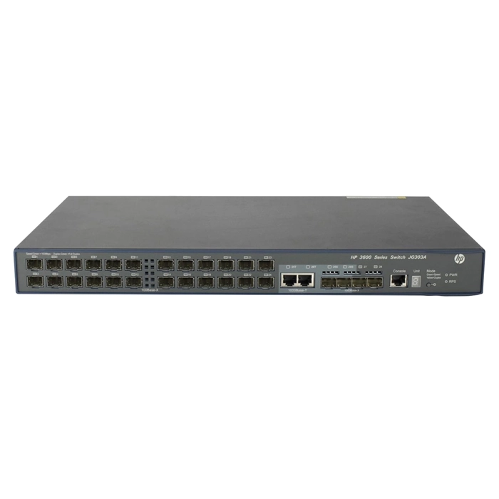 Buy HP JG303-61101 | FlexNetwork 3600 EI Series 3600 24 SFP v2 24 x 10/100Base-x SFP and 4 x 1GbE SFP + 2 x Shared GE RJ-45 Ports Layer 3 Managed Fast Ethernet Network Switch Refurbished - $1459.20 HP JG303-61101 | FlexNetwork 3600 EI Series 3600 24 SFP v2 24 x 10/100Base-x SFP and 4 x 1GbE SFP + 2 x Shared GE RJ-45 Ports Layer 3 Managed Fast Ethernet Network Switch Refurbished - Hewlett-Packard (ou HP en abrégé) refurbished available on Gotodirect