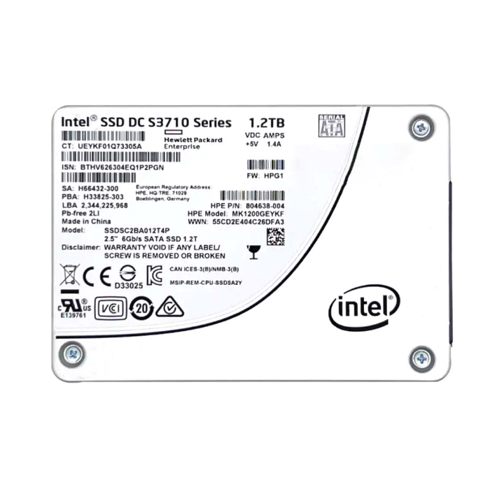 HP MK1200GEYKF | 1.2TB MLC SATA 6Gb/s Hot Pluggable Write Intensive-2 LFF 3.5-Inch Solid State Drive for ProLiant ML110 G9 Refurbished - Hewlett-Packard (ou HP en abrégé) refurbished available on Gotodirect