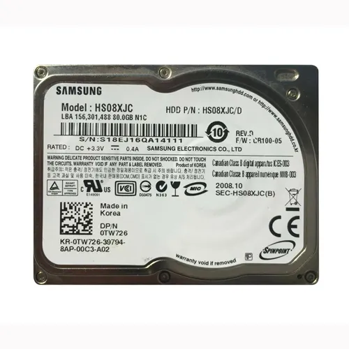 Samsung HS08XJC | Spinpoint N1C 80GB 5400RPM IDE Ultra ATA/100 (ATA-6) 8MB Cache 1.8-Inch Hard Drive Refurbished - Samsung refurbished available on Gotodirect