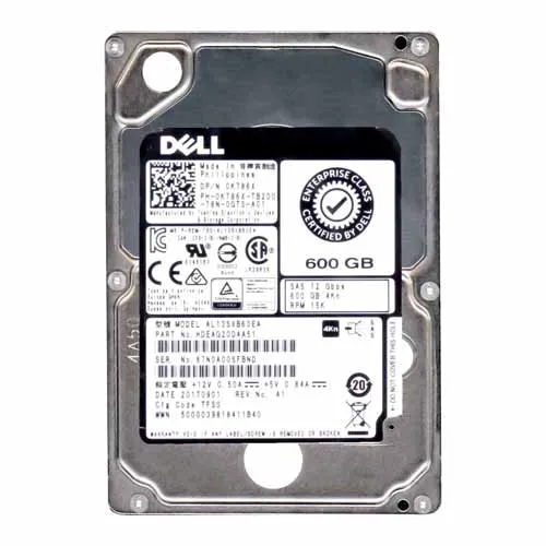 Dell K786X | 600GB 15000RPM SAS 12Gb/s Hot-Pluggable (4Kn) 2.5-Inch Hard Drive for PowerEdge Server Refurbished - Dell refurbished available on Gotodirect