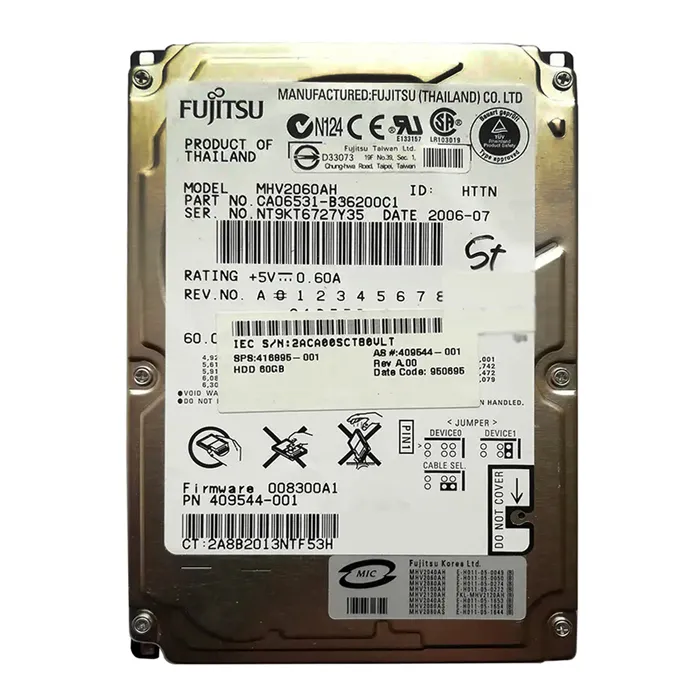 Buy HP 416895-001 | 60GB 5400RPM IDE Ultra ATA/100 (ATA-6) 2.5-Inch Hard Drive Refurbished - $196.49 HP 416895-001 | 60GB 5400RPM IDE Ultra ATA/100 (ATA-6) 2.5-Inch Hard Drive Refurbished - Hewlett-Packard (ou HP en abrégé) refurbished available on Gotodirect