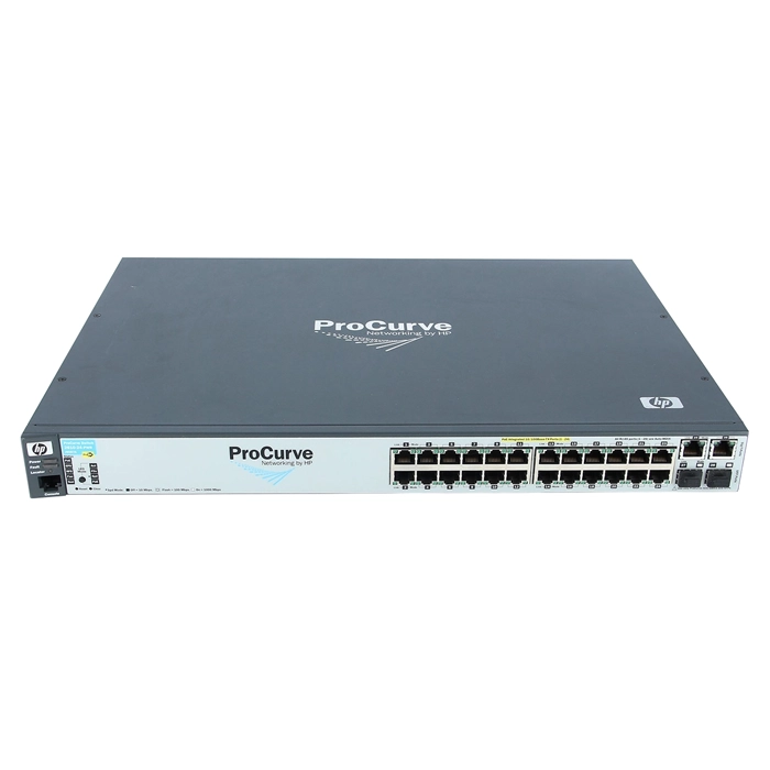 HP J9087-69001 | ProCurve 2610 Series 2610-24-PWR 24 x RJ-45 Ports PoE 10/100Base-TX + 2 x Dual Personality RJ-45/SFP (miniGBIC) Ports Layer 2 Managed Rack-mountable Fast Ethernet Network Switch Refurbished - Hewlett-Packard (ou HP en abrégé) refurbished available on Gotodirect