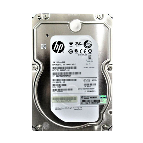 HP 652755-001 | 1TB 7200RPM SAS 6Gb/s 64MB Cache Hot-Pluggable Dual Port 3.5-inch Midline Hard Drive for Gen8/9 ProLiant Server Refurbished - Hewlett-Packard (ou HP en abrégé) refurbished available on Gotodirect
