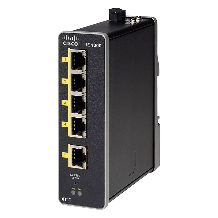 Cisco IE-1000-4T1T-LM-RF | Industrial Ethernet 1000 Series 5 x Ports 10/100Base-TX Layer 2 Managed Rail-mountable Fast Ethernet Network Switch Refurbished - Cisco Systems Inc. refurbished available on Gotodirect