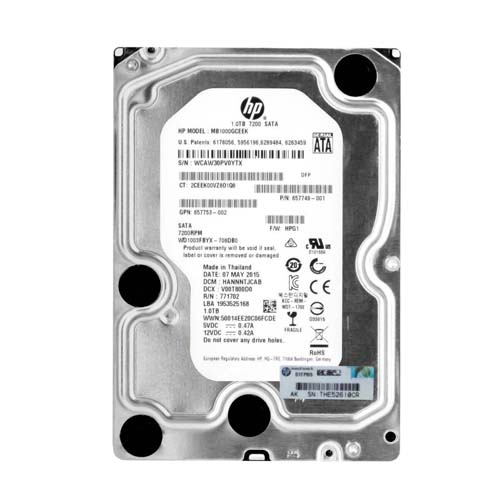 HP 657749-001 | 1TB 7200RPM Midline SATA 6Gb/s 3.5-Inch Hard Drive Refurbished - Hewlett-Packard (ou HP en abrégé) refurbished available on Gotodirect
