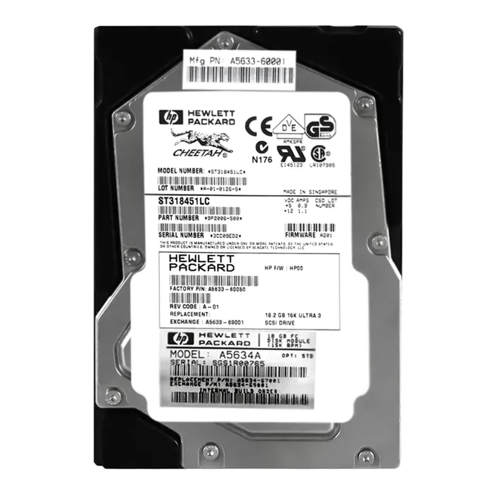 HP A5633-60001 | 18.2GB 15000RPM Ultra160 SCSI Hot Swappable LVD 80-Pin 3.5-Inch Hard Drive Refurbished - Hewlett-Packard (ou HP en abrégé) refurbished available on Gotodirect