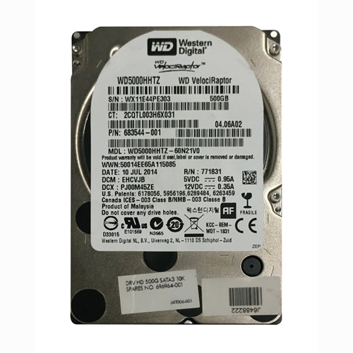 HP 683544-001 | 500GB 10000RPM SATA 6Gb/s 64MB Cache (512e) LFF 3.5-inch Hard Drive Refurbished - Hewlett-Packard (ou HP en abrégé) refurbished available on Gotodirect