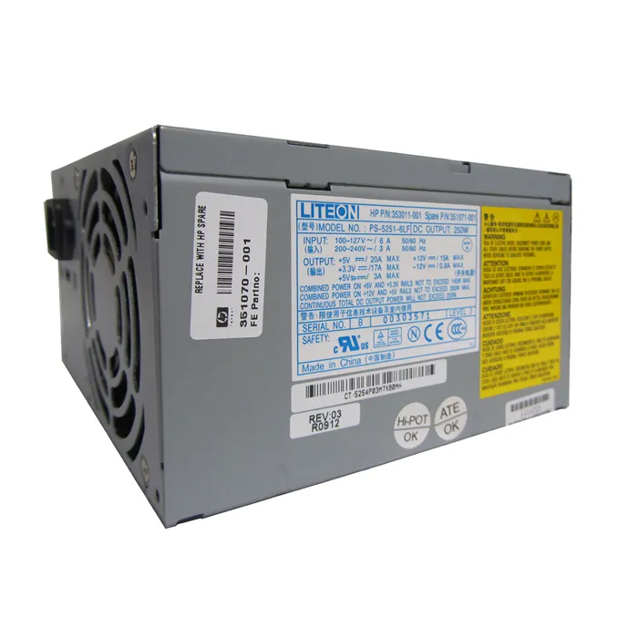 HP 353011-001 | 250-Watts 200-240V 50-60Hz Power Supply Unit for DX2000 / D240 Business MicroTower System Refurbished - Hewlett-Packard (ou HP en abrégé) refurbished available on Gotodirect